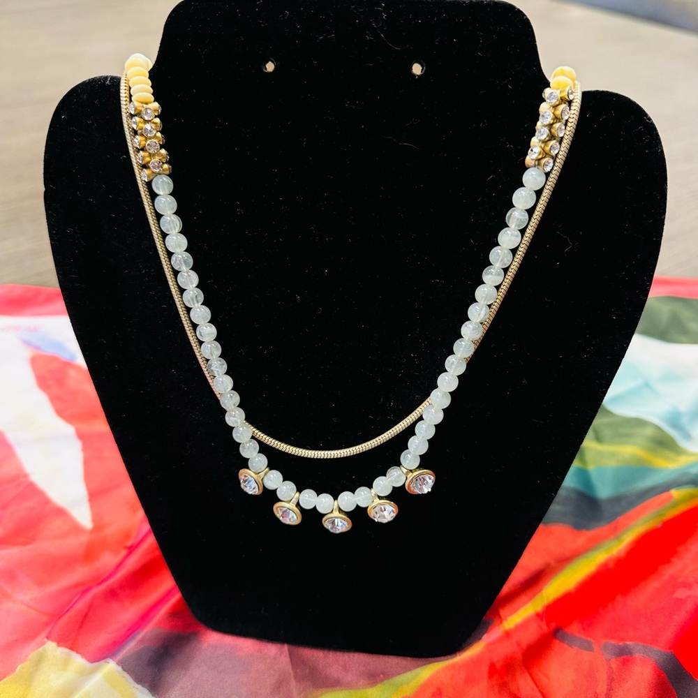 Gold tone and Jade Necklace